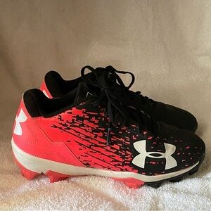 Under Armour Cleat Shoes Size 4 Youth‎ Lace Up Pink And Black